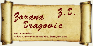Zorana Dragović vizit kartica